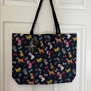 Disney Character Cat Print Tote Bag - Black and multicolored, never used